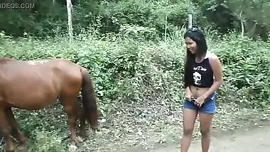 Xxx Female Stops By Horses To Touch Desi Animals And Pee In Sex Video wild  indian tube