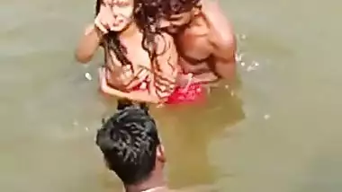 Desi Girl Enjoying River Bath With Group Of Boys wild indian tube